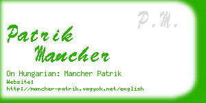 patrik mancher business card